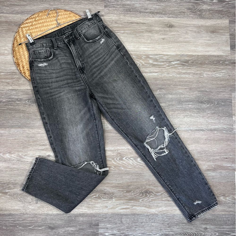 American eagle highest rise mom jeans black wash